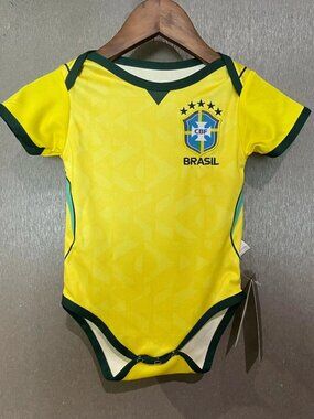 Baby Soccer Fan Bodysuit - Yellow/Green Football Kit for Newborns
